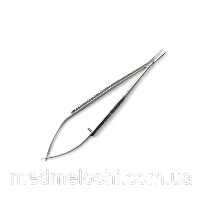 Голкотримач Castroviejo (Кастров'єхо) без замка, зігнутий Tisson Medical. Довжина 14 см, фото 1