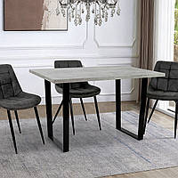 Сучасний кухонний обідній стіл 120х80 у стилі лофт прямокутний для кухні ЛДСП Кентукі дуб індастріал