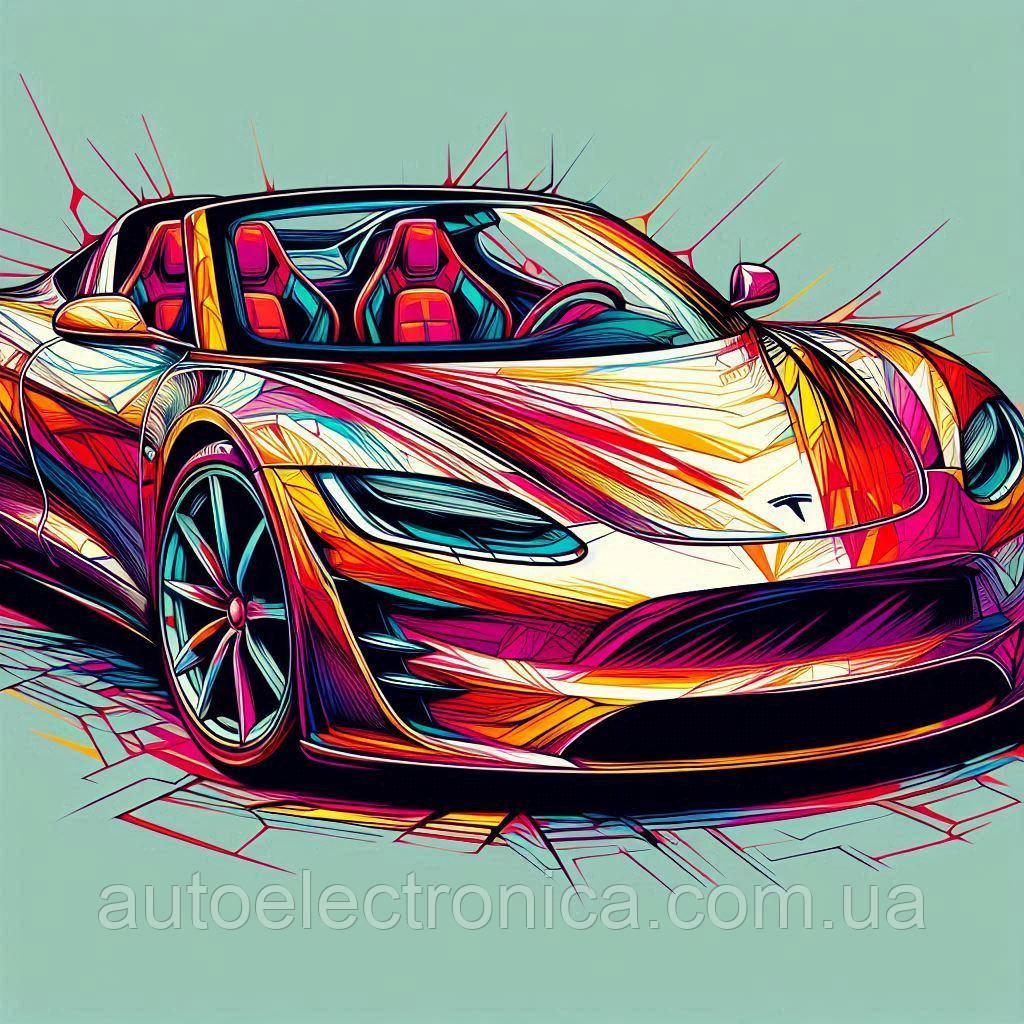 Картина на полотні "Tesla Roadster" | CTR.7.7