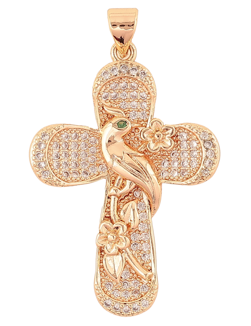 Кулон Xuping M&L Колір 18K «Хрест з інкрустацією кристалами та птахом» для ланцюжка до 4мм, фото 1