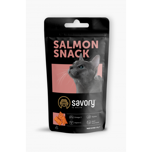 Хрумкі ласощі Savory Snack Подушечки для вибагливих котів, з лососем, 60 г (*)