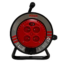 Подовжувач на катушці BOXER BX-753 25 метрів чотири розетки 2950 Вт