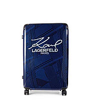 Валіза Spinner з принтом Karl Lagerfeld 1159827200 (Синій One size)