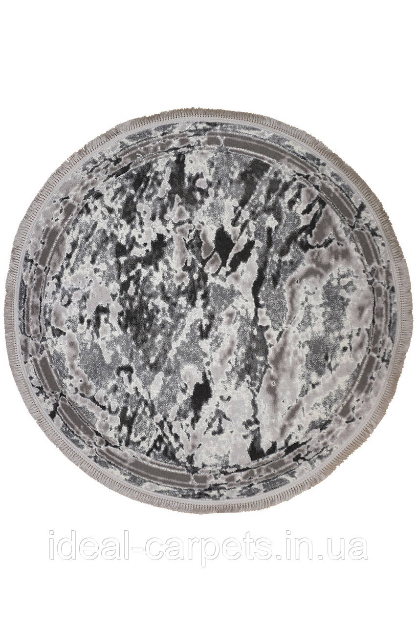 Килим круглий 2х2м Orkide Сірий 0804 Короткий ворс, фото 1