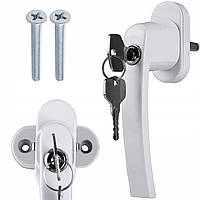 Ручка віконна з ключем Malatec для металопластикових вікон та балконних дверей 1 шт Біла (23438)