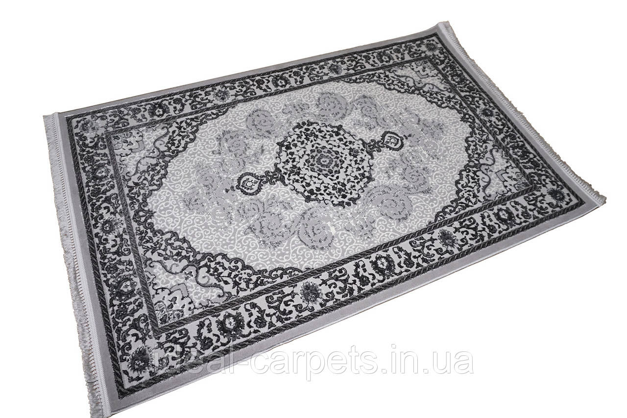 Килим класичний 1.5х2.3м Orkide 0807 Сірий Короткий ворс