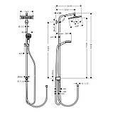 Душова система Hansgrohe Crometta E Showerpipe 240 1jet EcoSmart 9 л/хв Reno (27289000), хром, фото 3