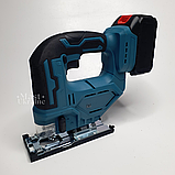 Лобзик акумуляторний 24В 650Вт з 2 акумуляторами у кейсі, бездротовий електролобзик Синій DN-82, фото 3