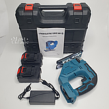 Лобзик акумуляторний 24В 650Вт з 2 акумуляторами у кейсі, бездротовий електролобзик Синій DN-82, фото 2