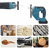 Лобзик акумуляторний 24В 650Вт з 2 акумуляторами у кейсі, бездротовий електролобзик Синій DN-82, фото 5