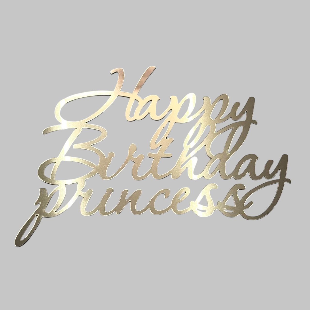 Топпер акриловий Happy Birthday Princess, золото, фото 1