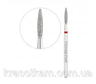 Корейська алмазна фреза для манікюру Полум'я тупе 025 червона, фото 1