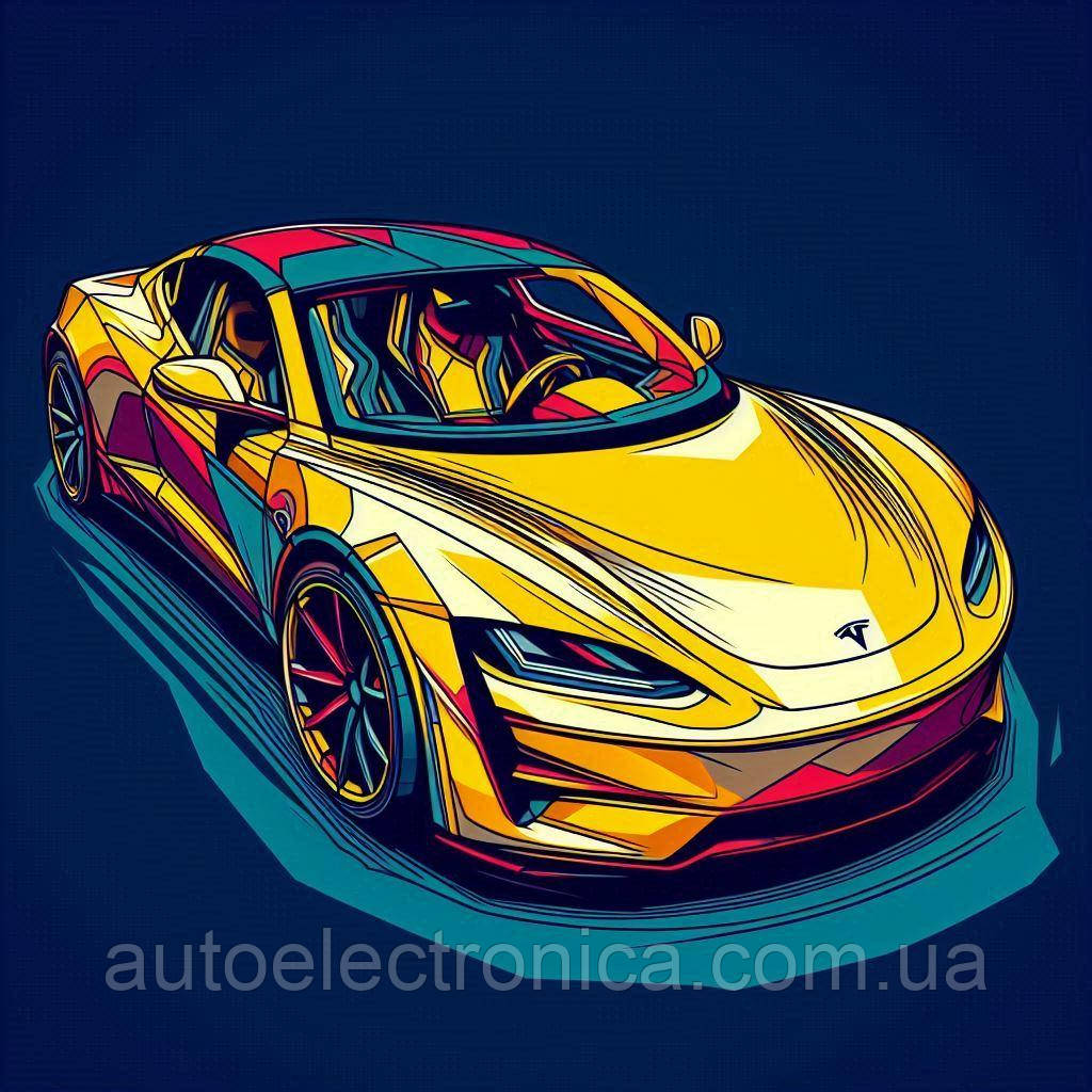 Картина на полотні "Tesla Roadster" | CTR.7.34