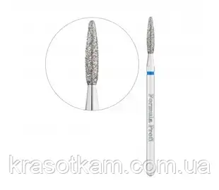 Корейська алмазна фреза для манікюру Полум'я тупе 018 синя, фото 1