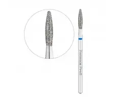 Корейська алмазна фреза для манікюру Полум'я тупе 025 синя