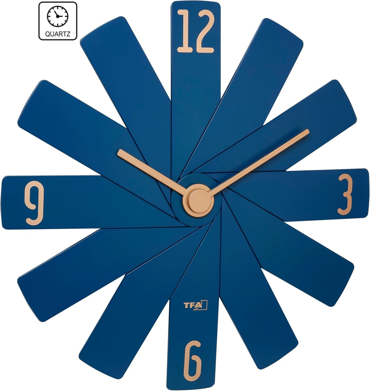 Кварцовий настінний годинник TFA Clock In The Box 60.3020.06 (Blue) | Безшумний механізм, стильний дизайн, розбірний корпус