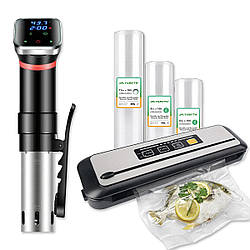 Набір Sous-vide вакууматор вакуумний пакувальник апарат сувід і пакети 3 рулони