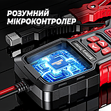 Інтелектуальний тестер акумуляторних батарей, тестер АКБ Foxsur NEW 12 В/24 В 3-200 А/год, фото 5