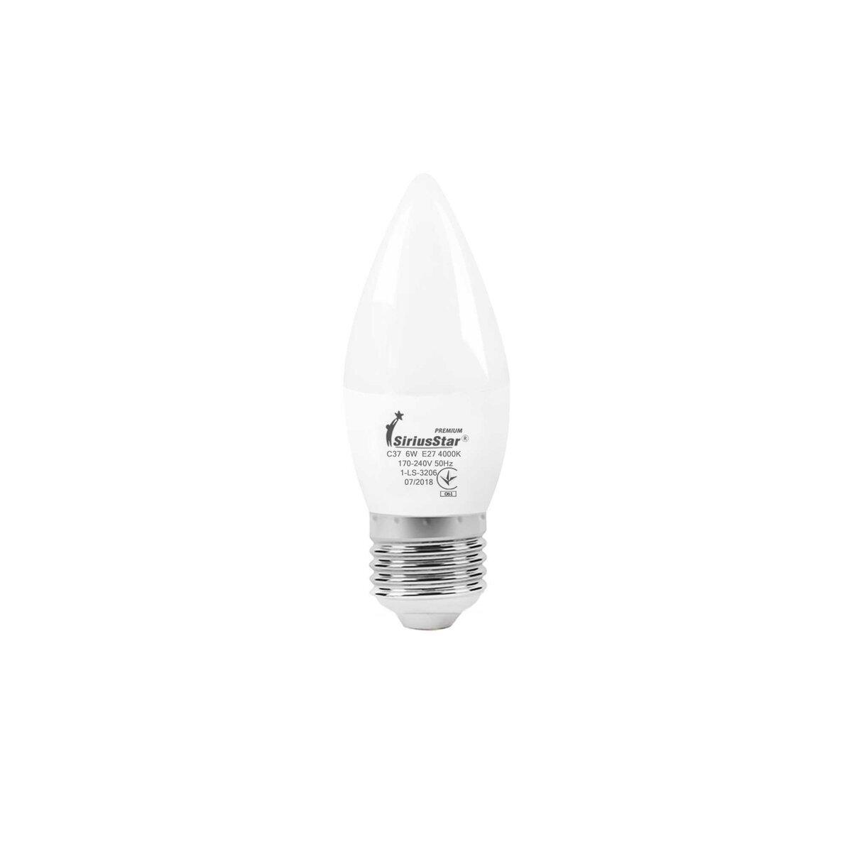 Світлодіодна лампа SIRIUSSTAR 3206 C37 6W-4000K-E27