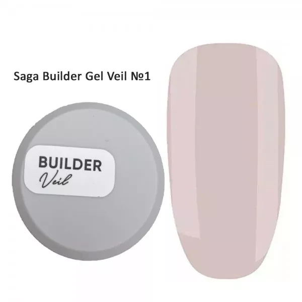 SAGA BUILDER GEL VEIL №01, 15 ML, фото 1