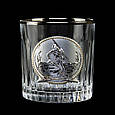 Набір келихів для віскі серії "Рибалка" з декоративними накладками зі срібла, золота, платини, фото 4