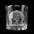 Набір келихів для віскі серії "Рибалка" з декоративними накладками зі срібла, золота, платини, фото 6