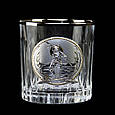 Набір келихів для віскі серії "Рибалка" з декоративними накладками зі срібла, золота, платини, фото 7