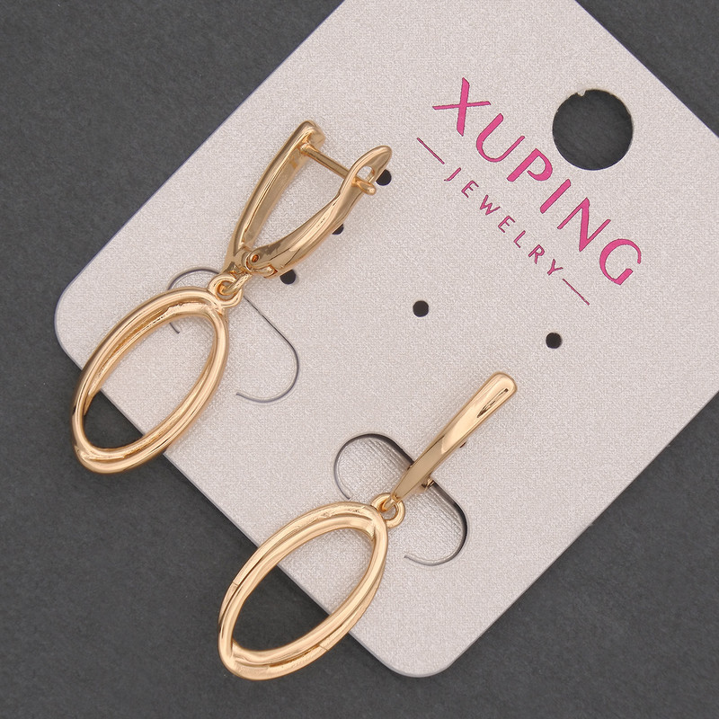 Сережки Xuping d-12vм + - L-35мм + - позолота 18к