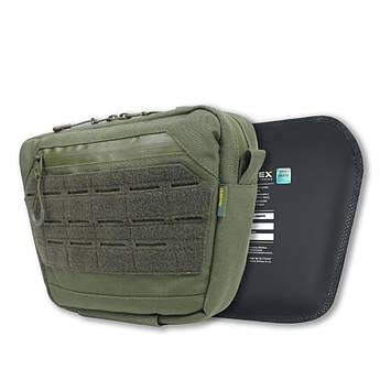 Сумка-напашник XL з балістичним пакетом 2 клас захисту Kiborg GU Сordura Khaki