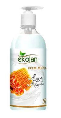 Крем-мило рідке Ekolan Молоко і Мед 0,5л дозатор