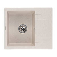 Мойка гранитная врезная для кухни GRANADO MADRID 580x500x200 terra прямоугольная стильная с сифоном