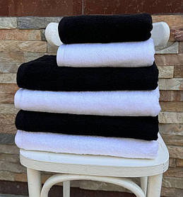 Чорний банний махровий рушник