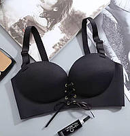 Безшовний бюстгальтер з 3D пуш-апом . Чорний (на розмір 75 B)