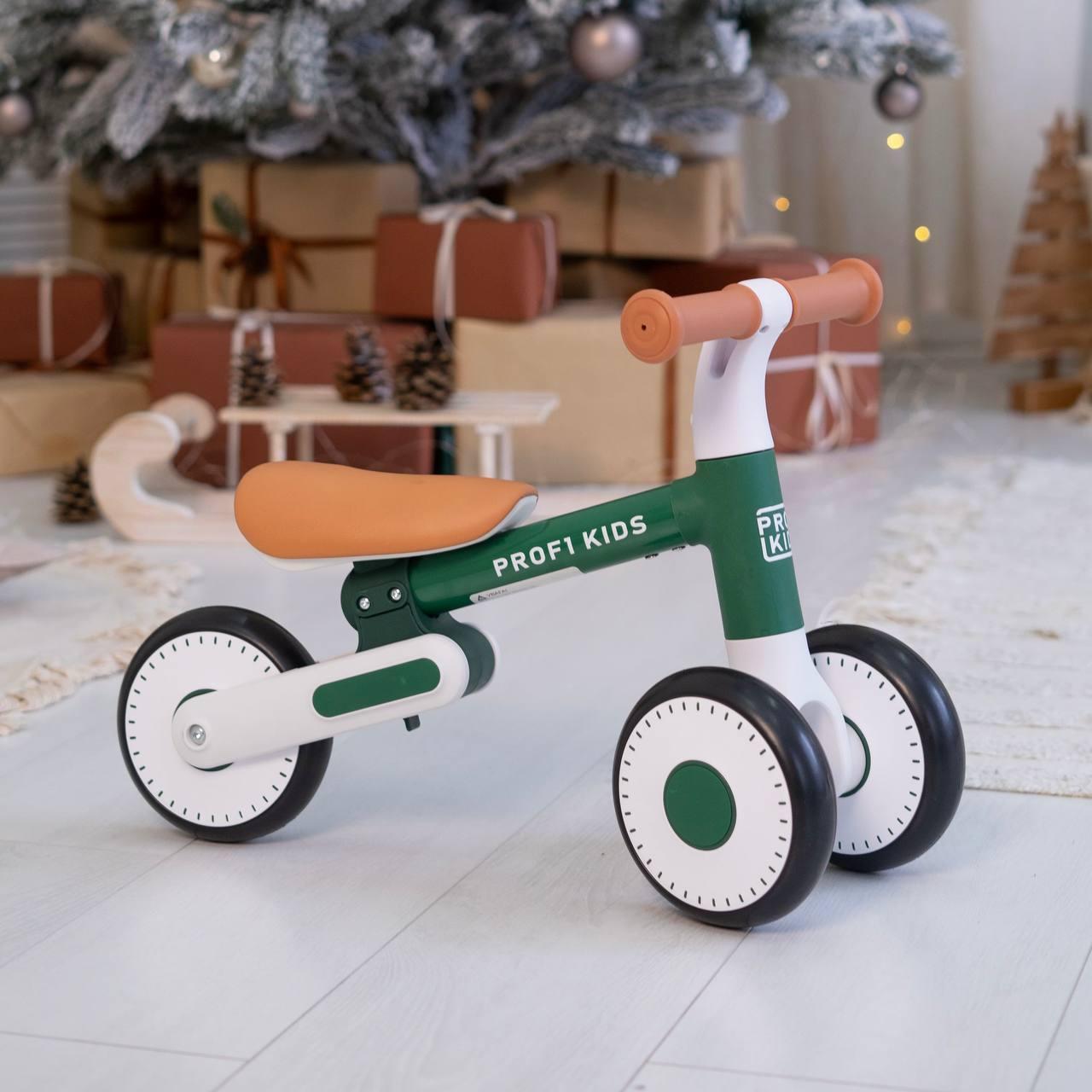 Дитячий біговел велобіг 1,5-3 роки на сталевій рамі PROFI KIDS MBB 1013-3 Зелений, фото 1