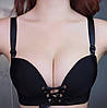 Безшовний бюстгальтер з 3D пуш-апом . Чорний (на розмір 75 B), фото 2