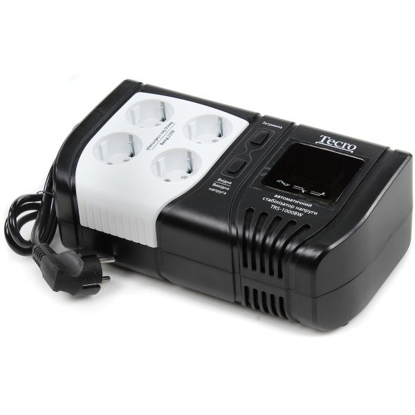 Стабілізатор напруги Tecro TRS-1000BW чорний з білим DS