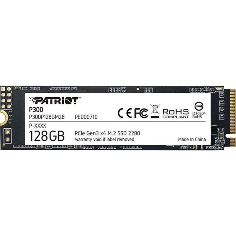 Накопичувач SSD 128 GB Patriot P300 M.2 2280 PCIe 3.0 x4 NVMe TLC (P300P128GM28) M.2 2280 DS