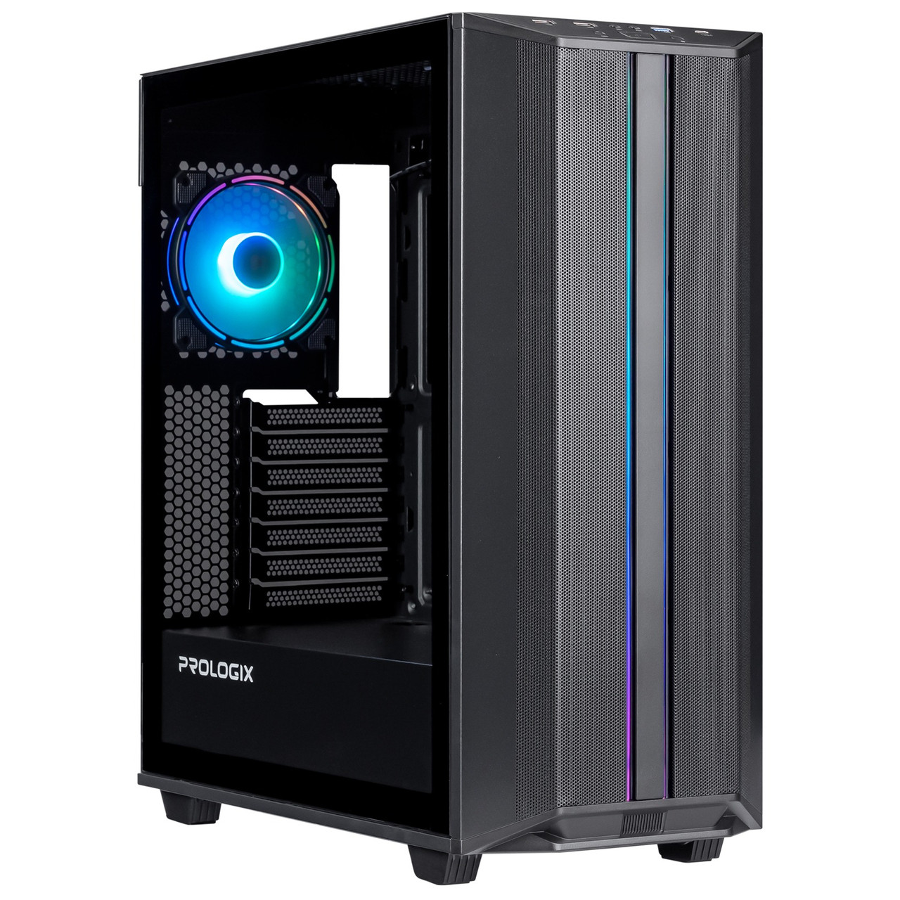 Корпус Prologix E122 Tempered Glass&Mesh Black Black DS