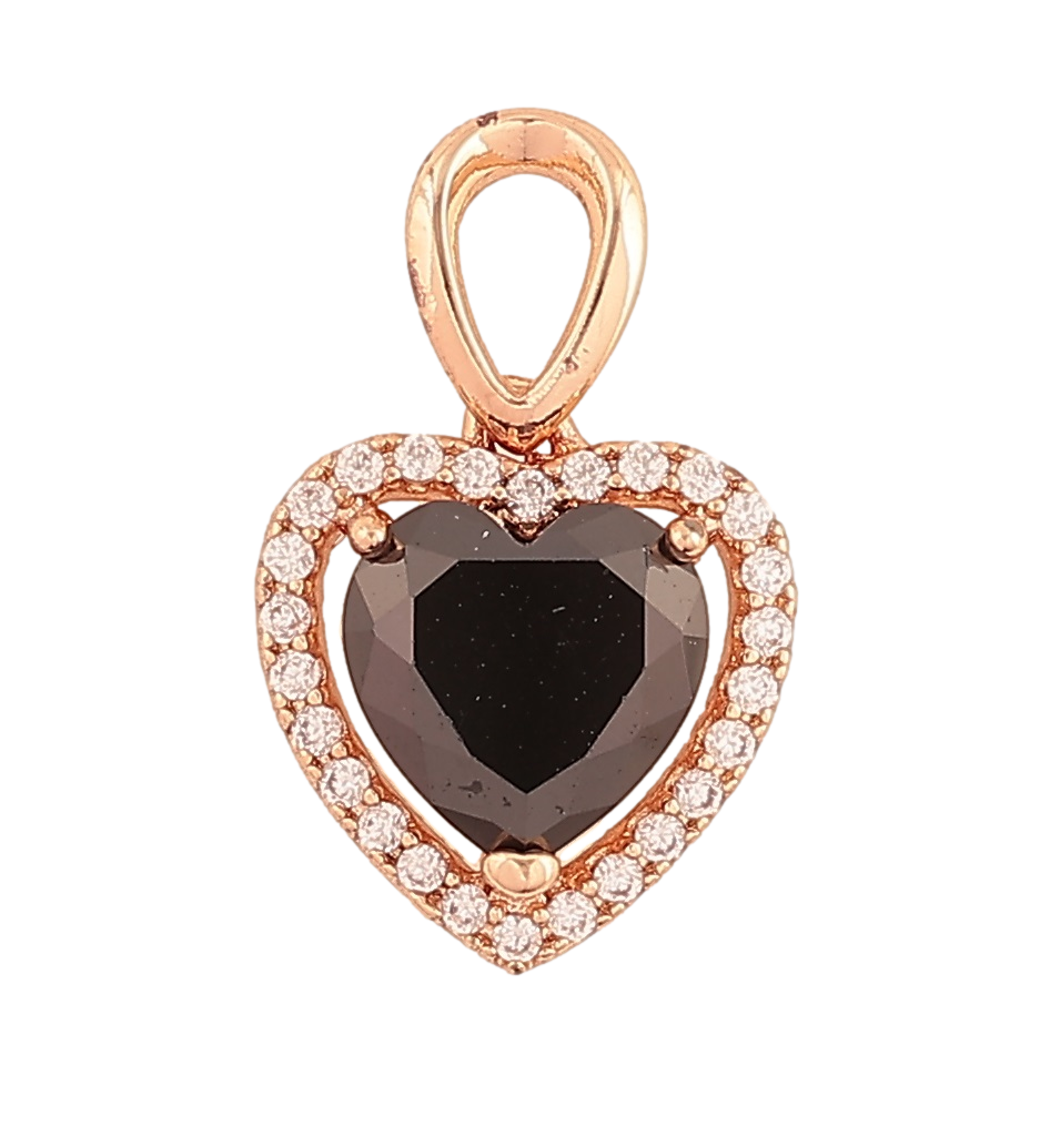 Кулон Xuping M&L Колір 18K "Чорне кришталеве сердечко» для ланцюжка до 3мм, фото 1