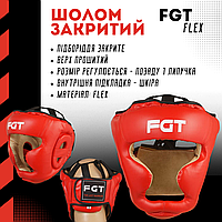 Боксерский шлем, шлем для бокса, шлем для кикбоксинга  FGT, Flex, размер М, красный