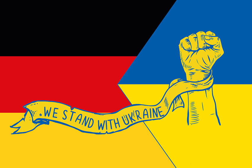 Прапор «Німеччина разом з Україною. Stand with Ukraine»