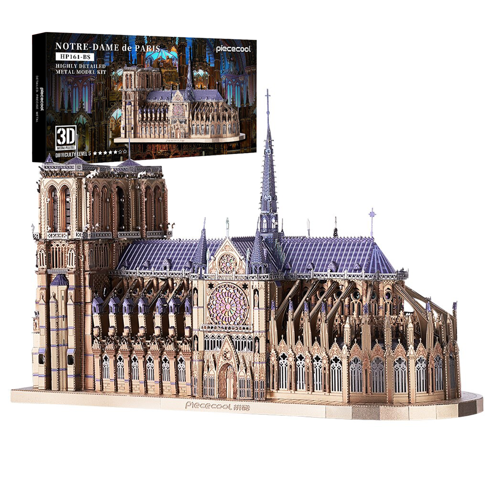 Металевий 3D пазл Piececool HP161-BS Нотр-Дам-де-Парі 382 шт