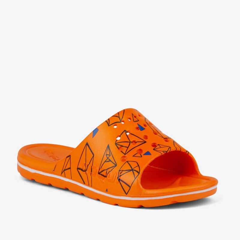 Шльопанці дитячі COQUI LONG (6375 Dk.orange geometric) помаранчевий з принтом