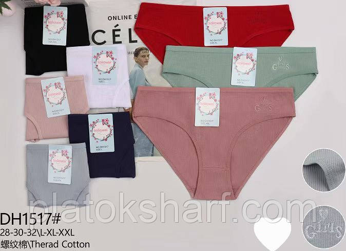 Труси жіночі з дрібним малюнком і кантом 46-52 (1517)