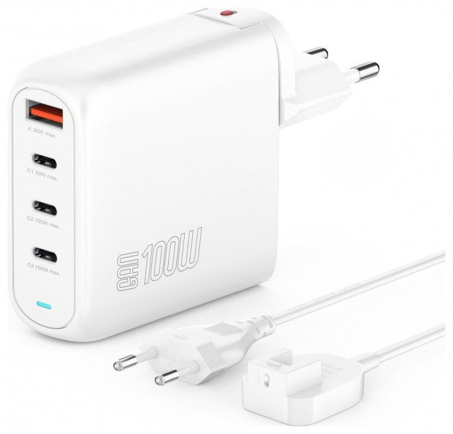 4smarts Flex Pro 100W 3xUSB-C + 1xUSB-A White, фото 1