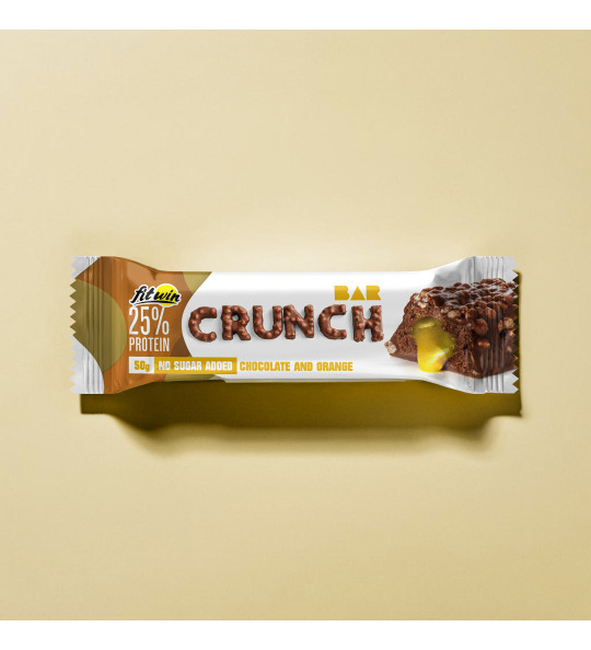 Протеїновий батончик FitWin Crunch Bar 25% шоколад - апельсин 12x50 г, фото 1