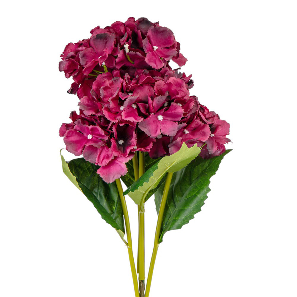 Букет гортензій, 5 бутонів, бордовий, 52 см ELISEY, фото 1