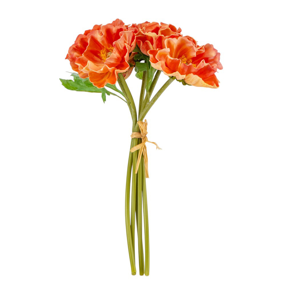 Букет маків, 5 бутонів, помаранчевий, 31 см ELISEY, фото 1