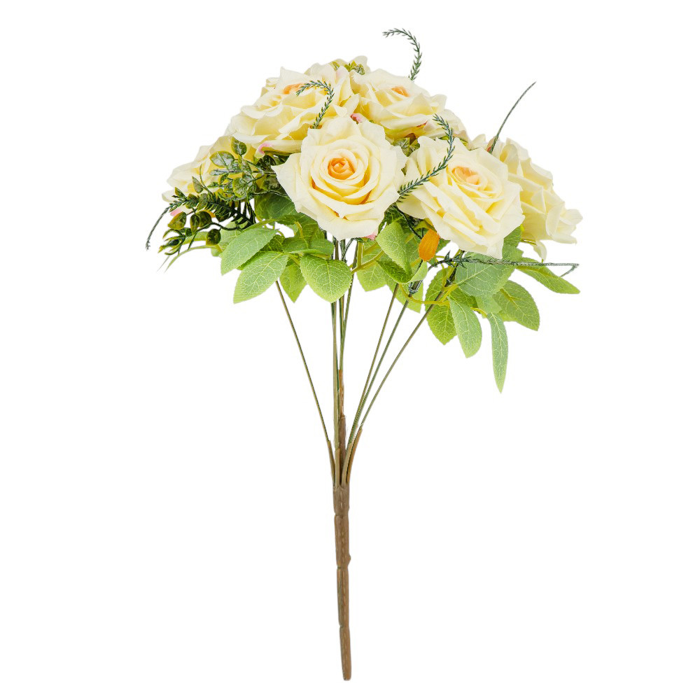 Букет троянд, 9 бутонів, кремовий, 40 см ELISEY, фото 1