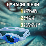 Окуляри для плавання, професійні окуляри для плавання, плавальні окуляри HechPro сині (932), фото 7